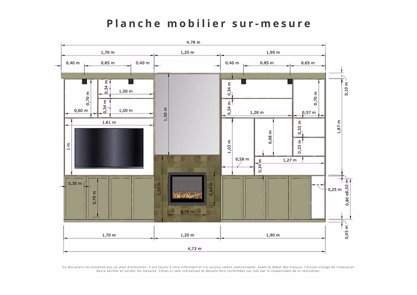 Mobilier sur-mesure et plan de conception